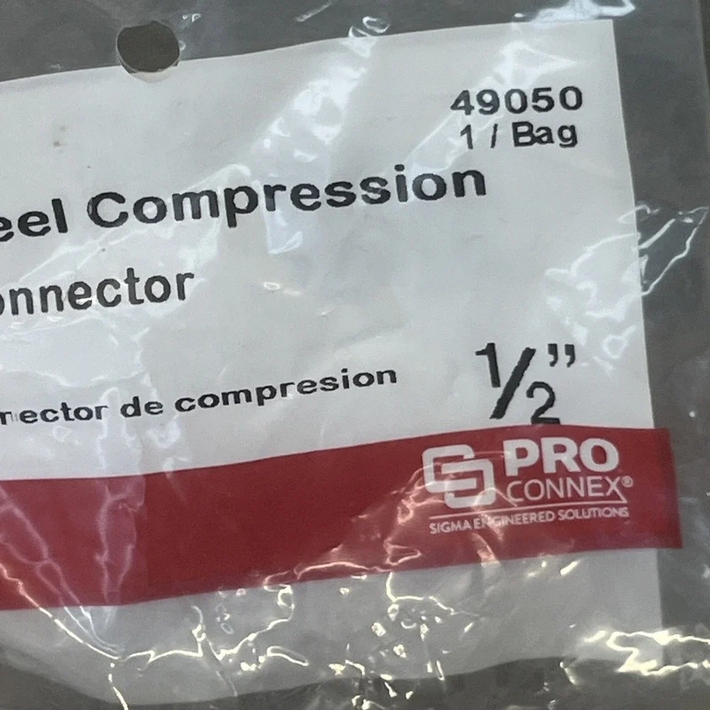 Sigma Engineered Solutions 49050, 1/2 in Zinc-Plated Steel Compression Connector
